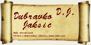 Dubravko Jakšić vizit kartica